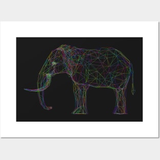 Poly elephant Posters and Art